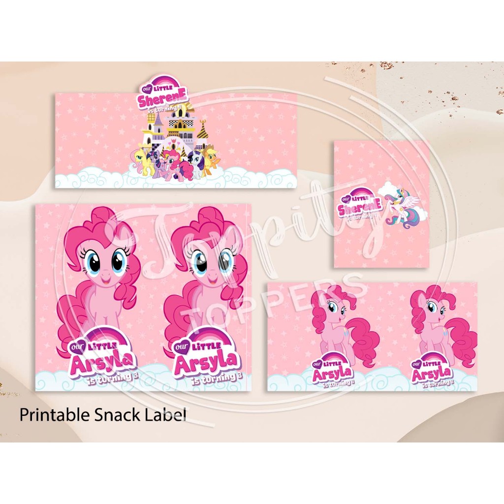 My little pony printable milk, kitkat, pocky snack Label | Shopee ...