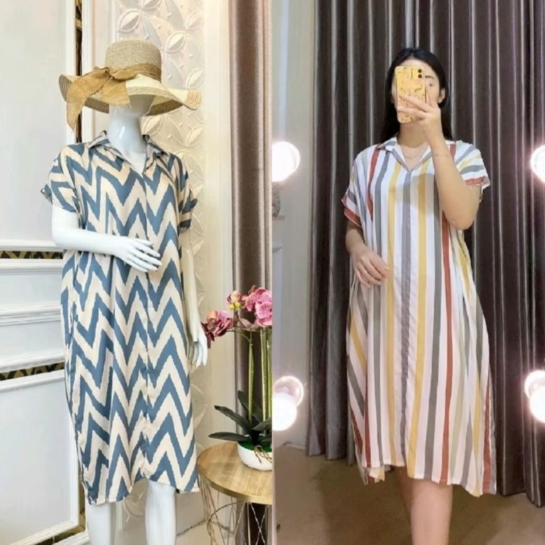 CODE O32A Tiara Dress Premium Rayon Motif Pregnant Women's Jumbo Daster ...