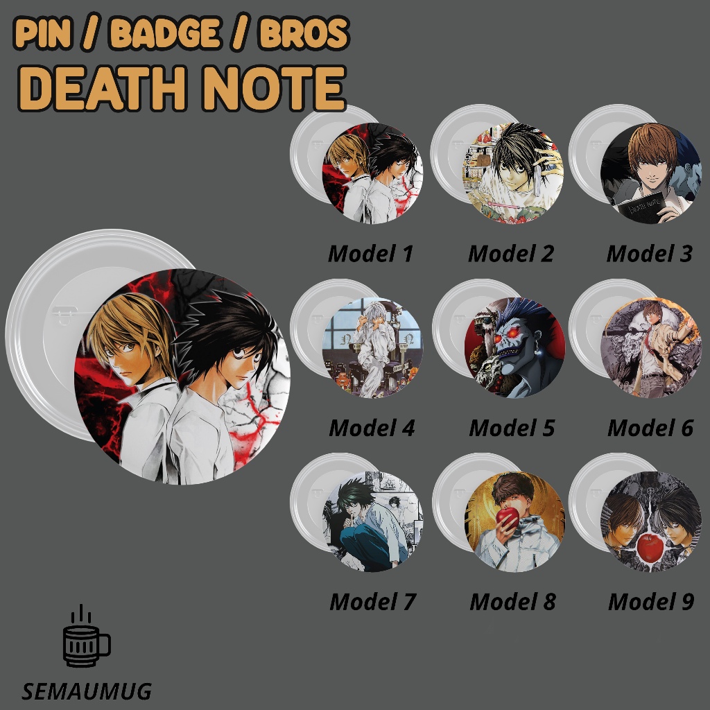 PIN DEATH NOTE L LIGHT MISA GIFT CUTE ANIME ROUND BADGE BROOCH CUSTOM ...