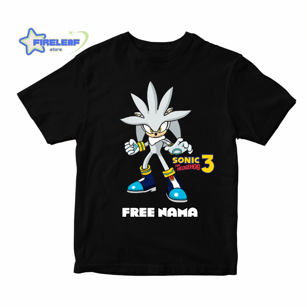 Silver SONIC THE HEDGEHOG CHILDREN'S T-SHIRT TOP PREMIUM MATERIAL ...