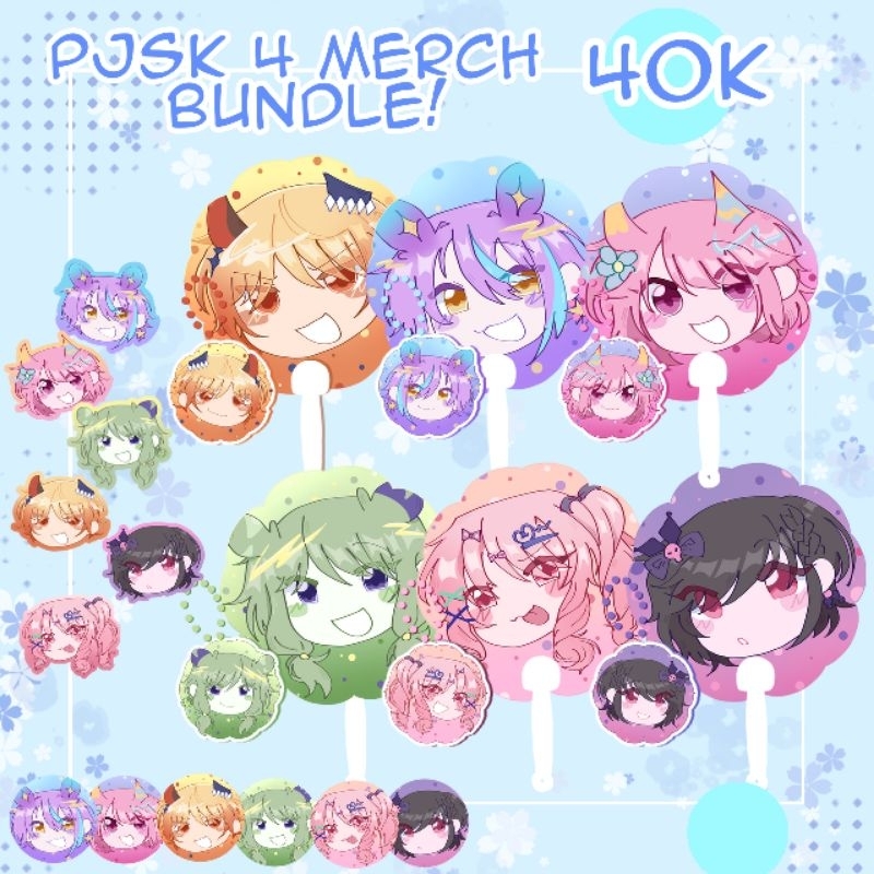 Pjsk Bundle fanmerch (Handfan, keychain, stickers) | Shopee Philippines