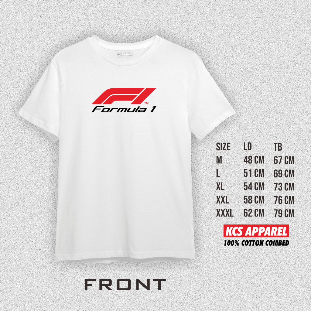 Formula 1 f1 car racing t-shirt premium cotton combed kcs apparel ...