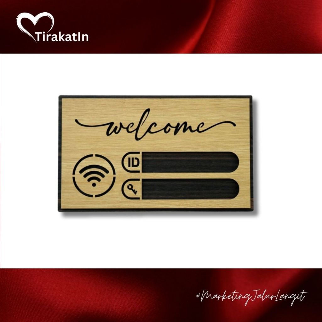 Tirakatin - WiFi & Password Board | Wooden Welcome Signage 25x15cm ...