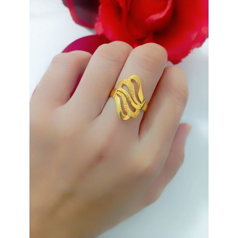 [ACCPEKANBARU] 24K CRYSTAL PLATED ENGL PDG RING + 24K GOLD PLATED ...
