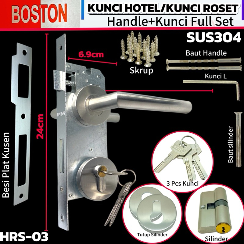 Boston handle Hotel BOSTON split door lock handle / large rosette lock ...