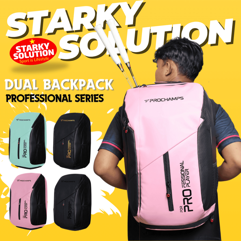 PROCHAMPS DUAL CARBON Professional Series Backpack Original Badminton ...
