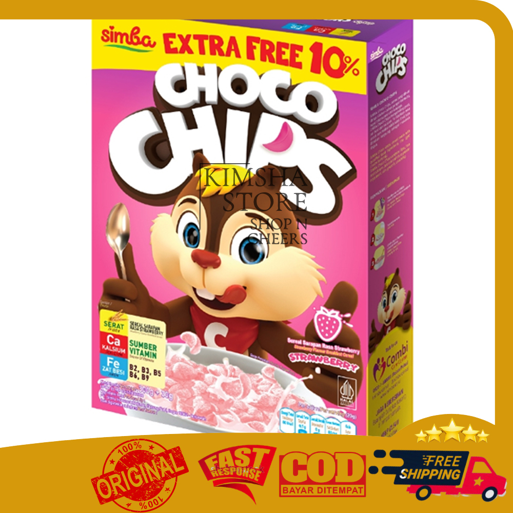Simba Choco Chips Strawberry 300 gr Children's Breakfast Cereal ...