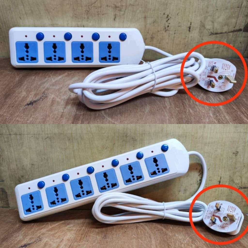 PHILMAX Extension Cable Universal Socket Multi Extension cable British ...