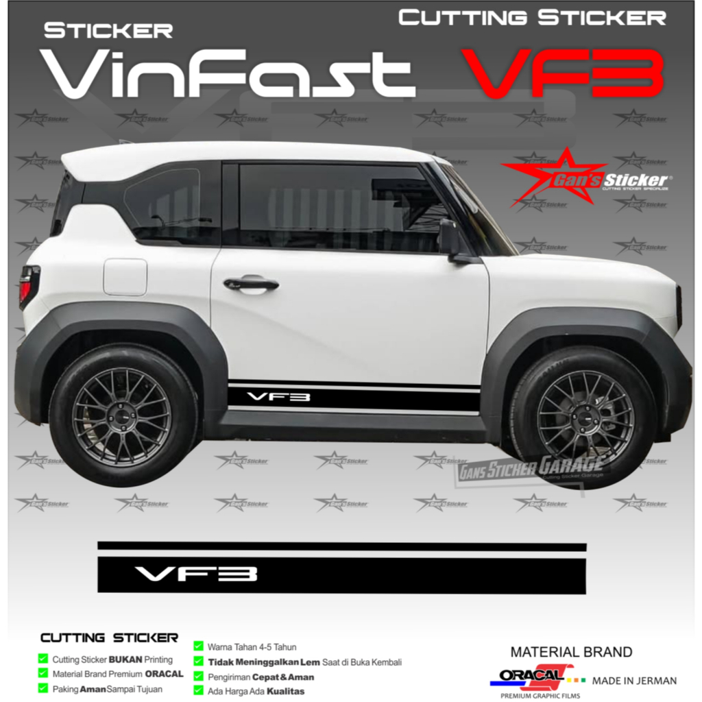 Vinfast vf3 sticker, Vinfast vf3 accessories, electric car sticker ...