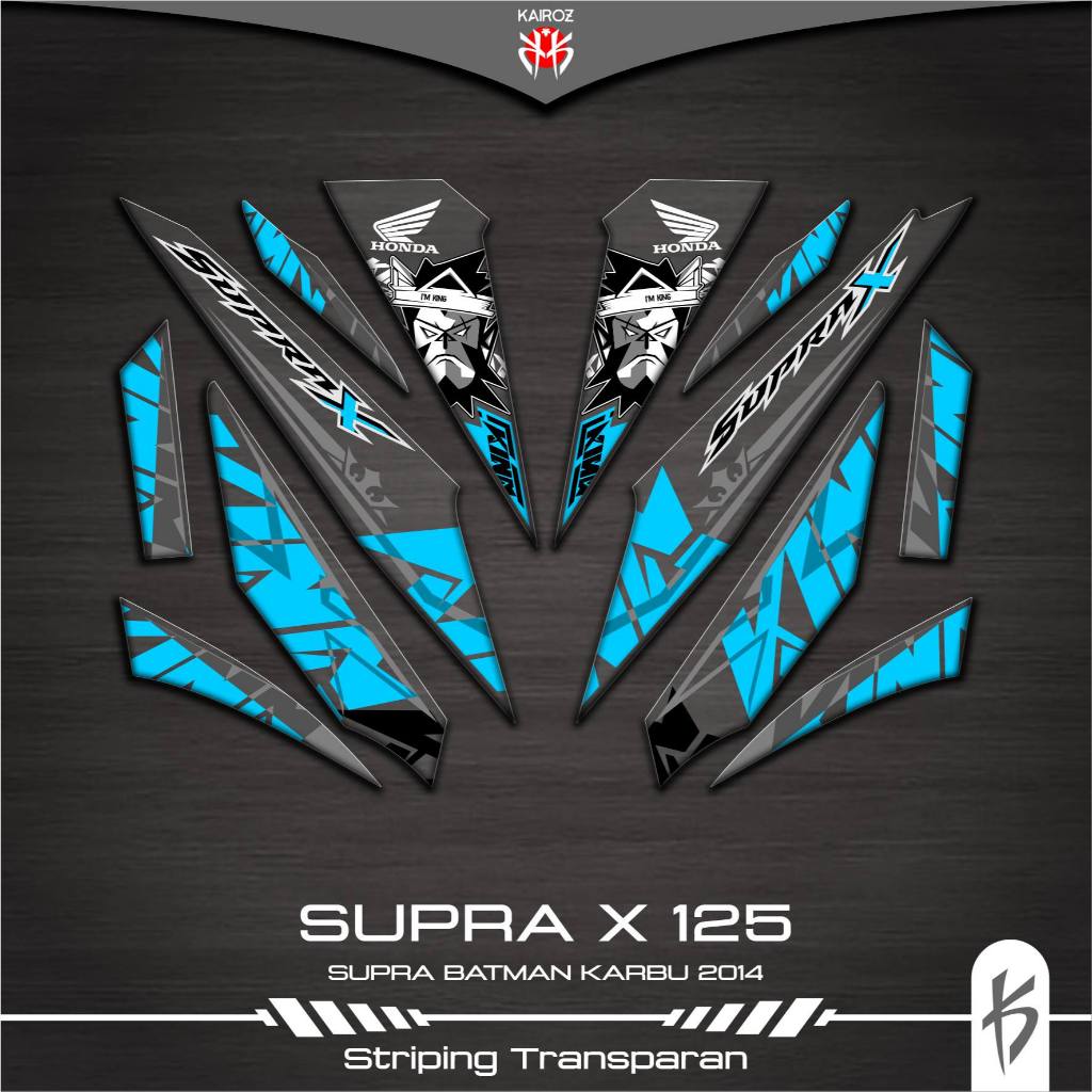 HONDA SUPRA X 125 R BATMAN STRIPING TRANSPARENT K24 STICKER SUPRA X125D ...