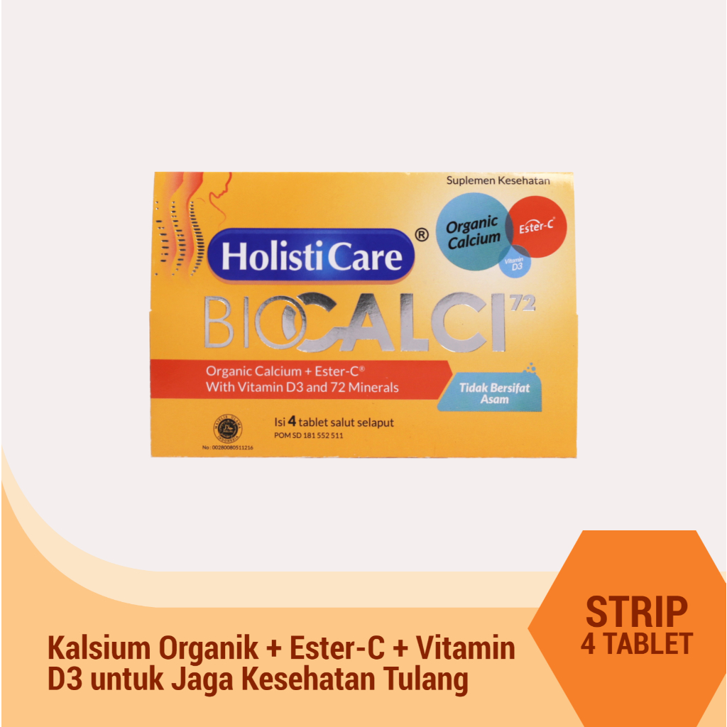 Biocalci-72 Organic Calcium Supplement EsterC Vitamin D3 - 4 tablets ...