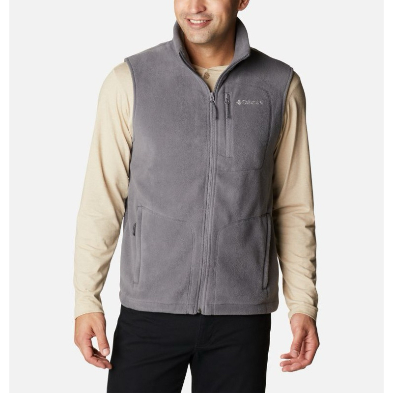 Columbia fleece vest, size L for men polyester gray type Vintage Second Hand