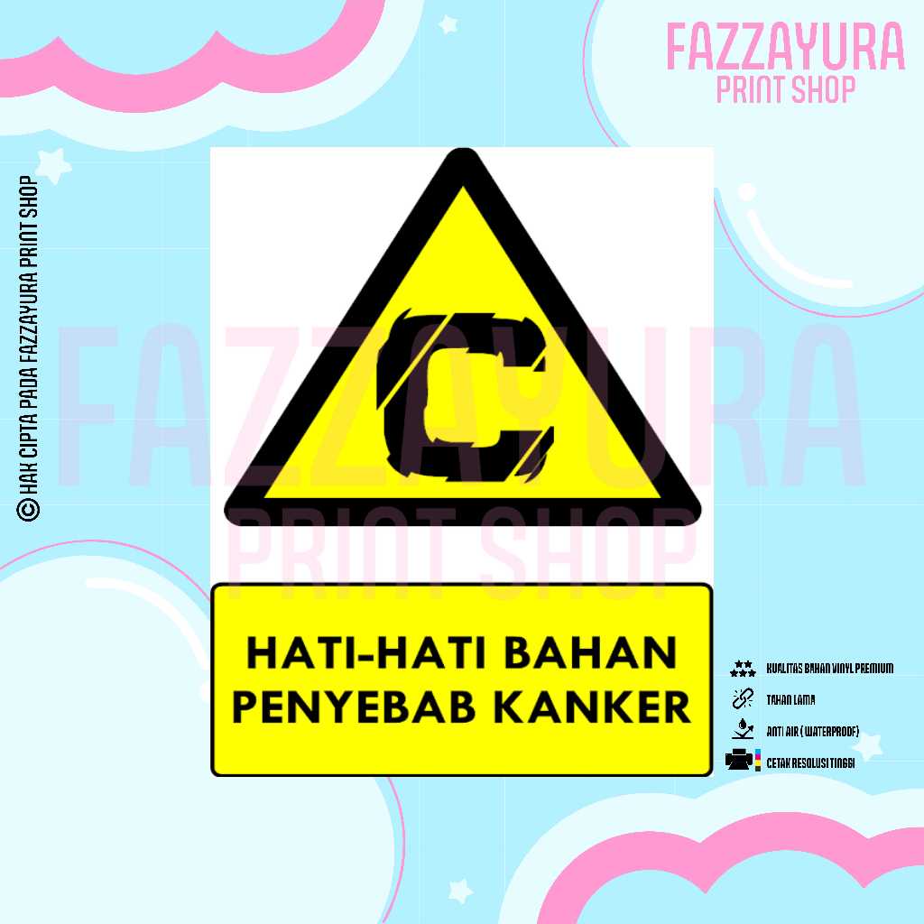 SAFETY SIGN STICKER RAMBU K3 & HEART TRANSPORTATION - BEWARE OF CANCER ...