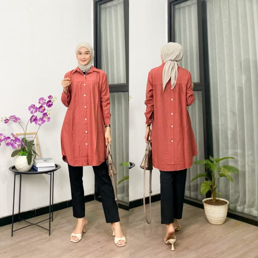 Plain Tunic Front and Back Buttons Variations || Women's Poly Micro ...