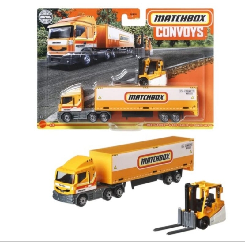 Matchbox Convoys Sammelauto – Cabover-LKW Mit Anhänger & Gabelstapler
