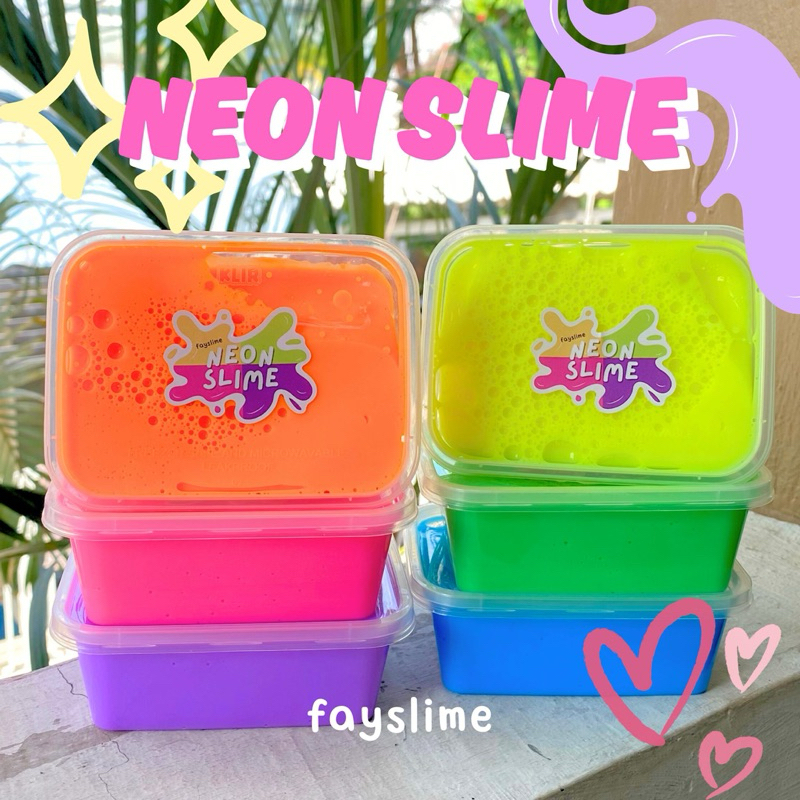Neon Slime 200ml | Neon slime tofu slime | Bright colored slime ...