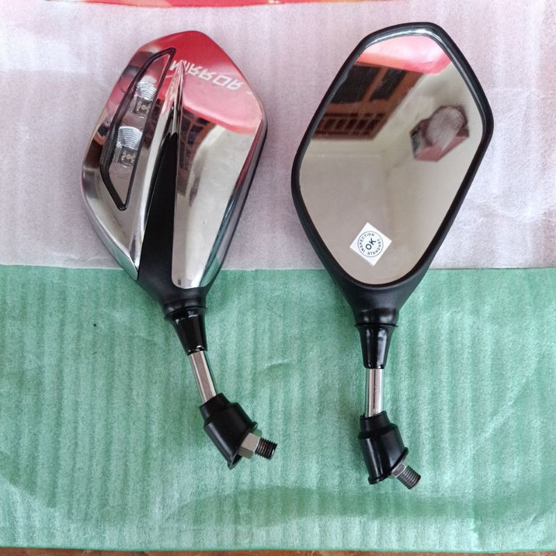 Universal KT Plate 3 Finger Lathe Mirror Honda Revo Vario Beat Scoopy ...