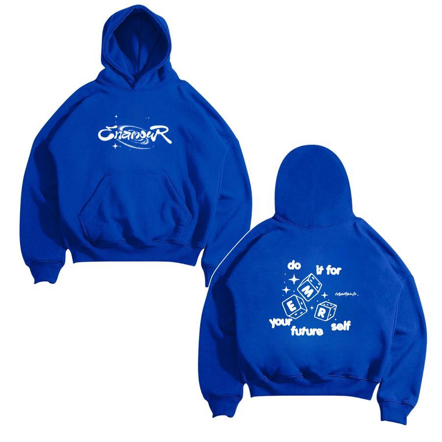 Blue Boxy Hoodie Oversized Dice Starboy Cool Outfit Original