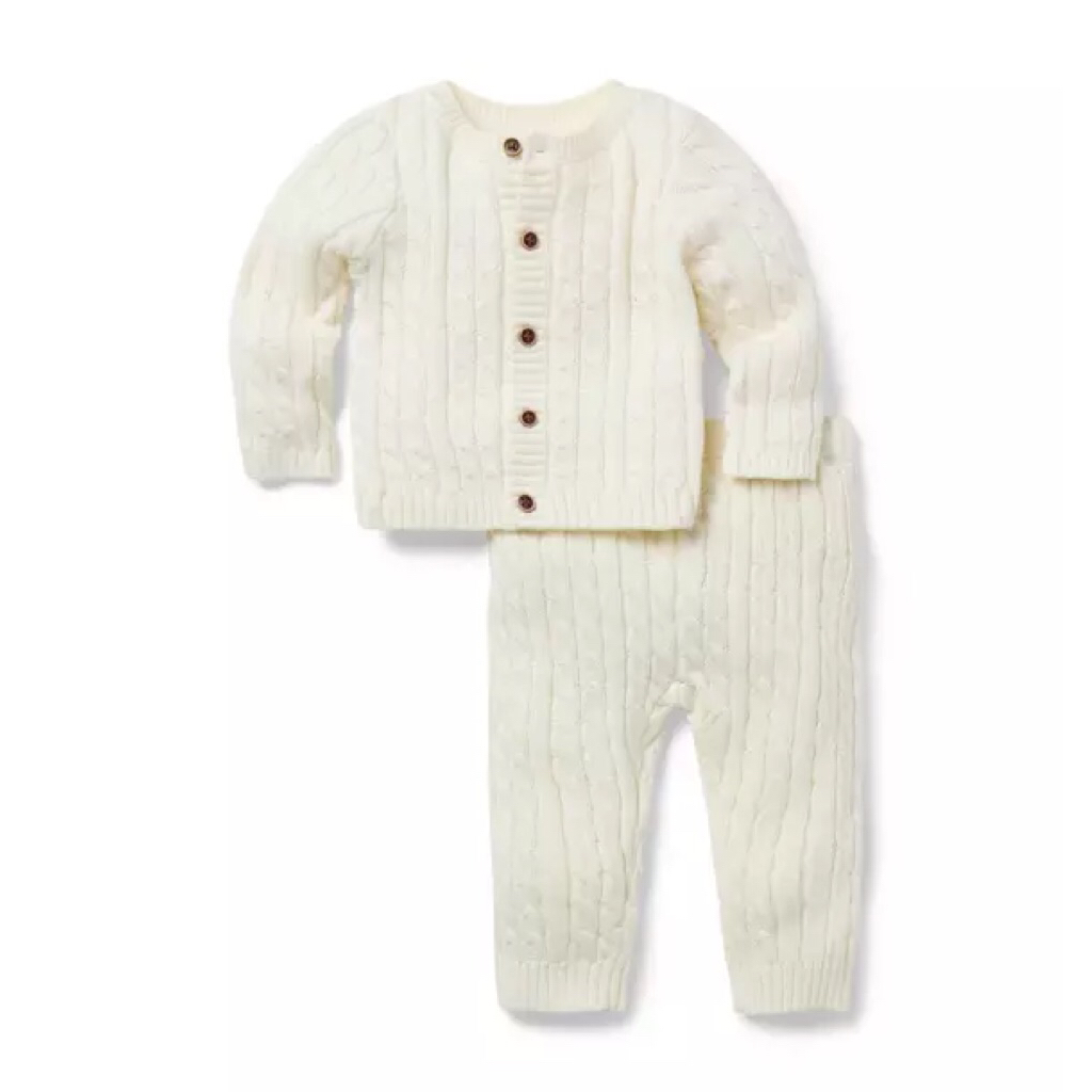 Baby Cable Knit Cardigan Matching Set 3-6m | Shopee Philippines