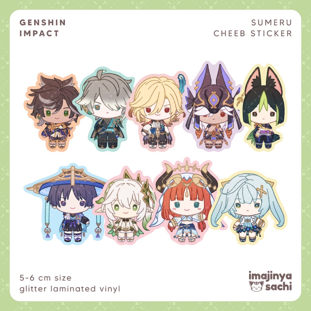 [ imaginyasachi ] Genshin Impact Sumeru Glitter Sticker | Shopee ...
