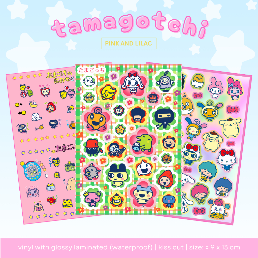 Tamagotchi Sheet Sticker | Deco Sticker Japan Waterproof Vinyl Sticker ...