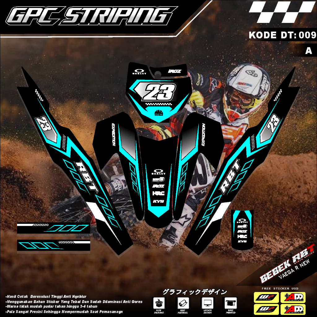 STICKER STRIPING YAMAHA VEGA R NEW MOTOR RBT BEBEK MODIF SUPERMOTO ...