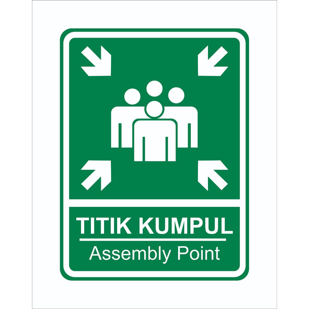 Gathering Point Sign Stickers. Assembly Point, Evacuation Line 30x40cm ...