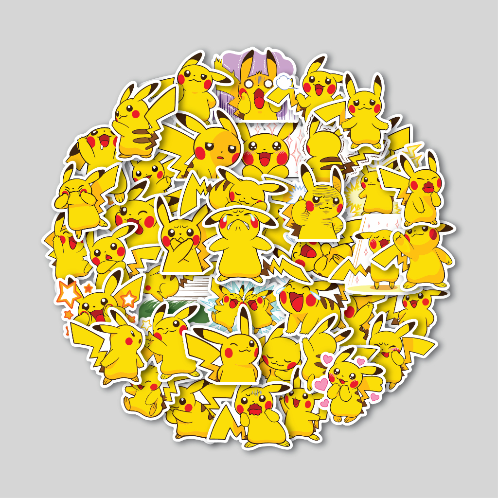 POKEMON PIKACHU STICKER PACK | TUMBLR STICKER | HELMET SUITcase LAPTOP ...