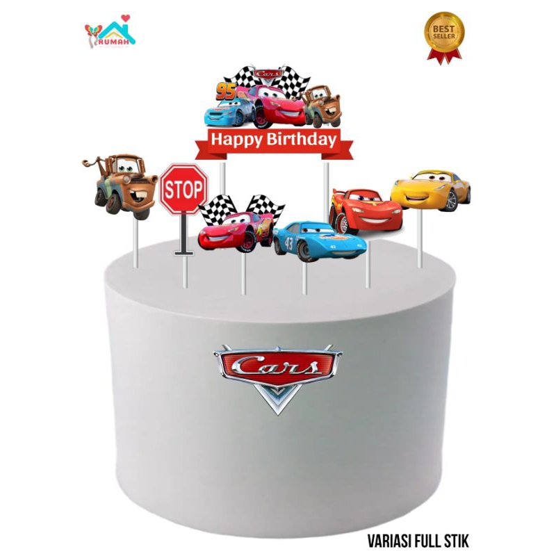 Cars Topper, cake Topper, Birthday cake Decoration, Cars Character ...