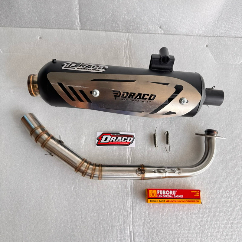 Draco racing standardknalpot in 38 mm Vario aerox nmax vario160 pcx etc ...