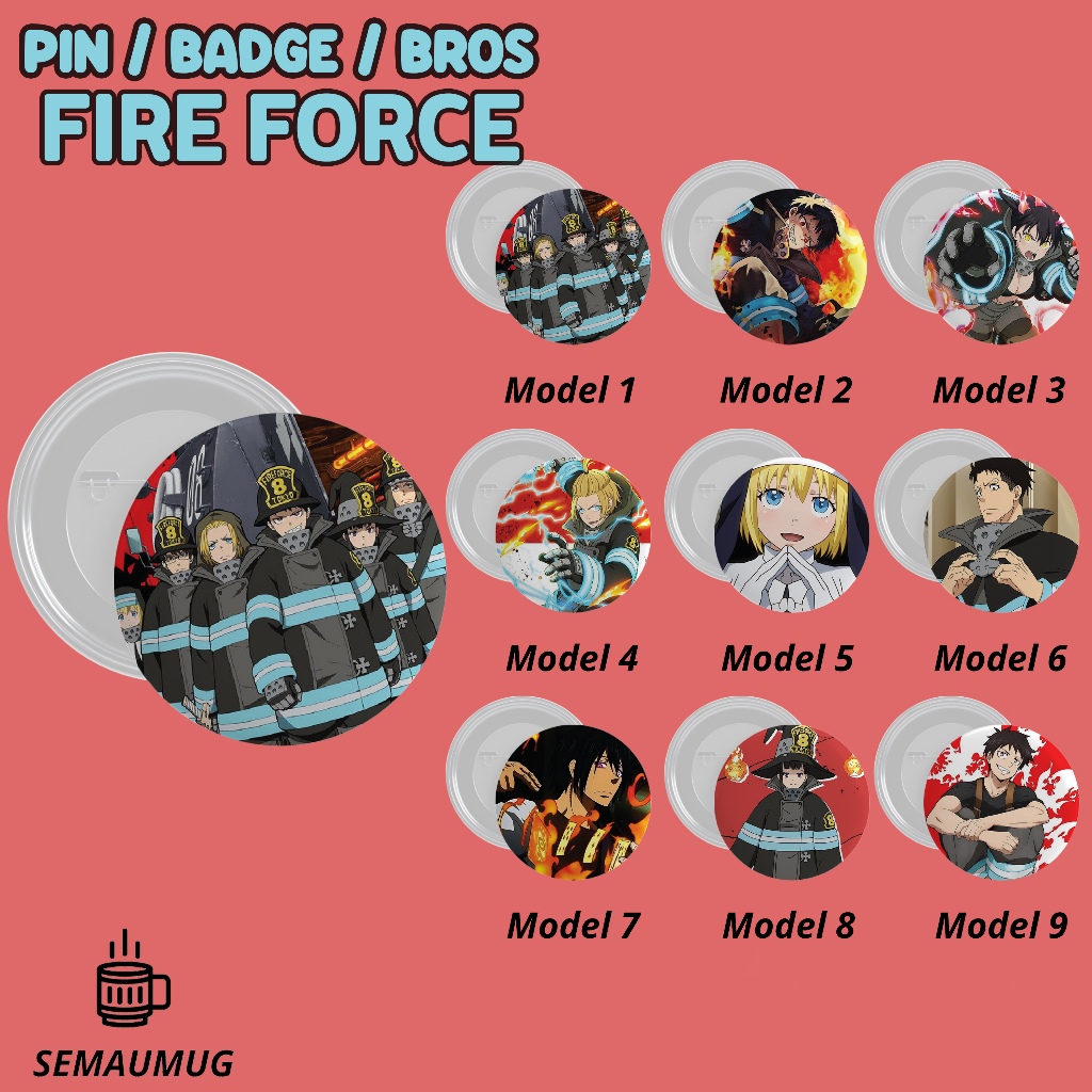 PIN FIRE SHINRA MAKI TAMAKI IRISForce CUTE ANIME ROUND BADGE BROOCH ...