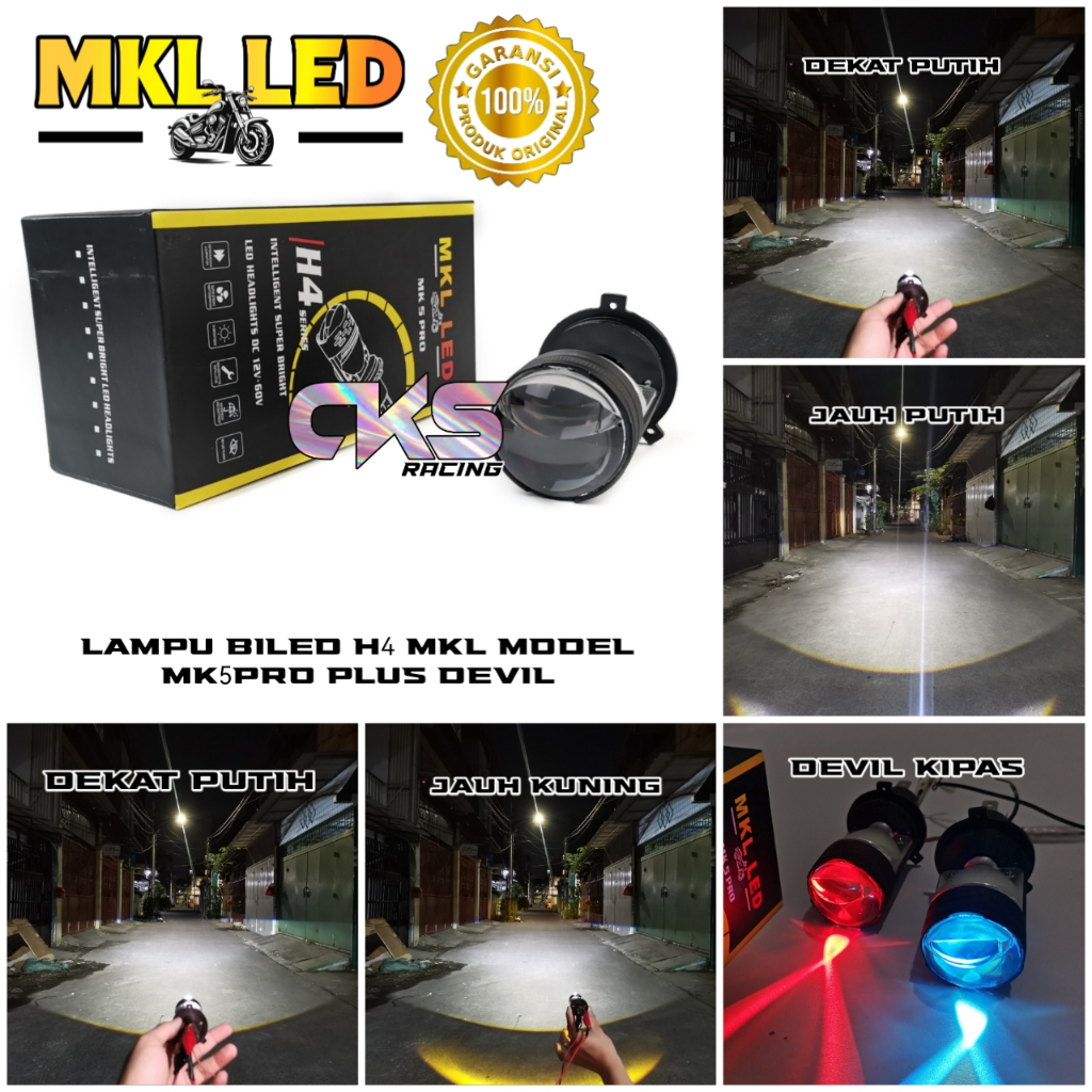 MKL LED Headlight H4 MK5 Pro Biled Projector Plus Devil and Universal ...