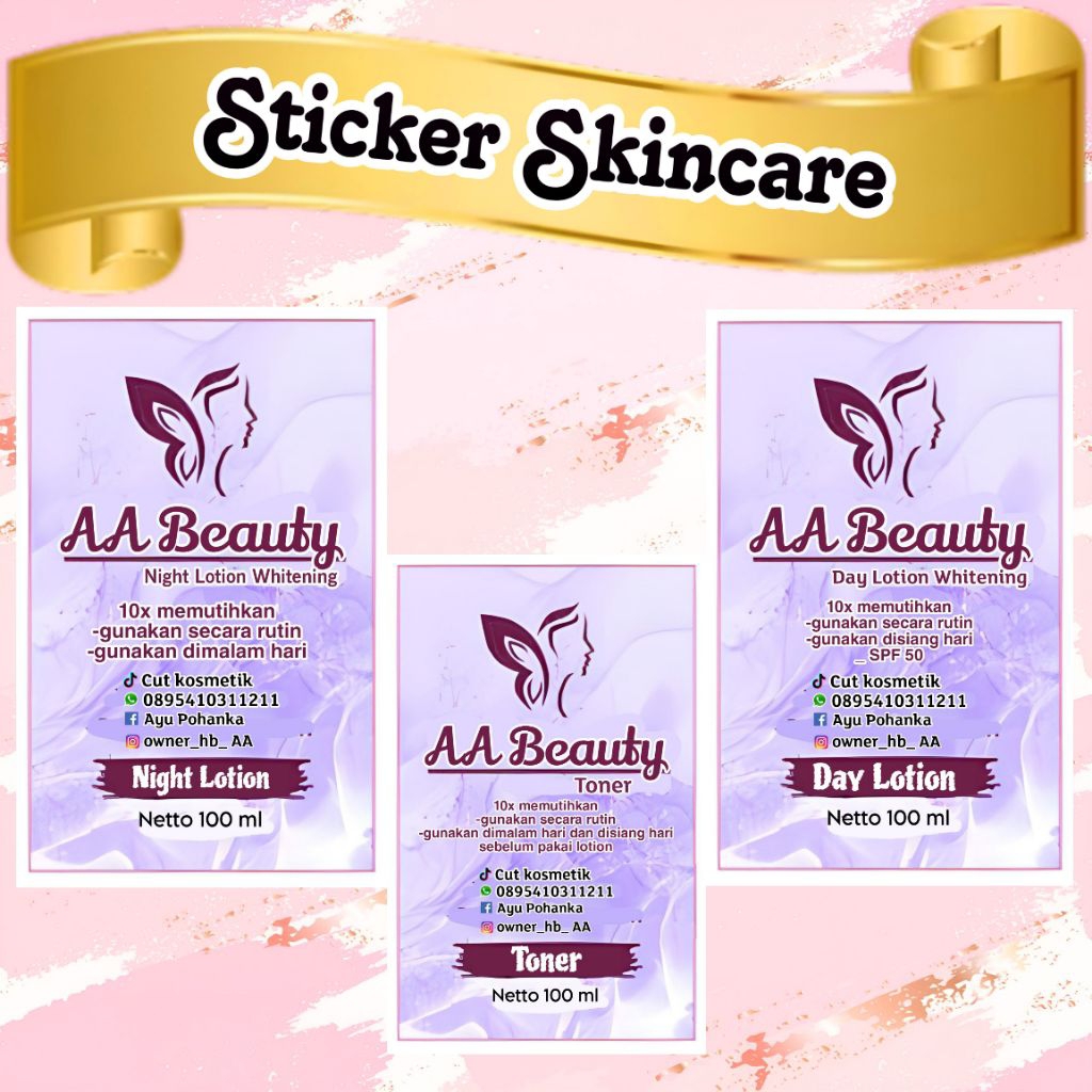 (CONTENTS 100 PCS) HB HANDBODY LOTION STICKER CUSTOM NAME | Shopee ...