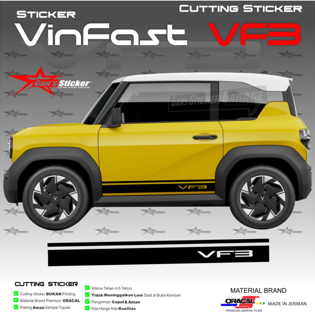 Vinfast vf3 sticker, Vinfast vf3 accessories, electric car sticker ...