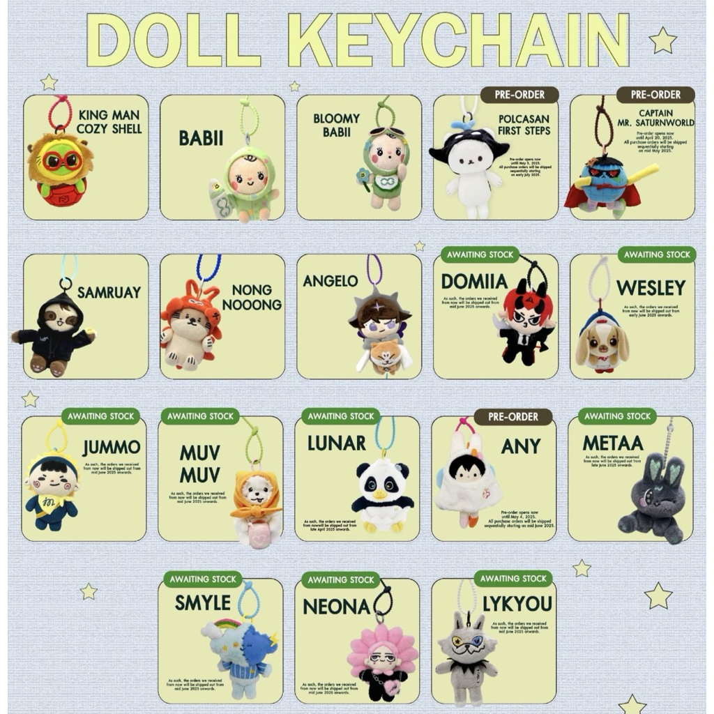 DOLL KEYCHAIN OFFICIAL GMMTV|SAMRUAY PAODY ANGELO NONGNOO WESLEY ...