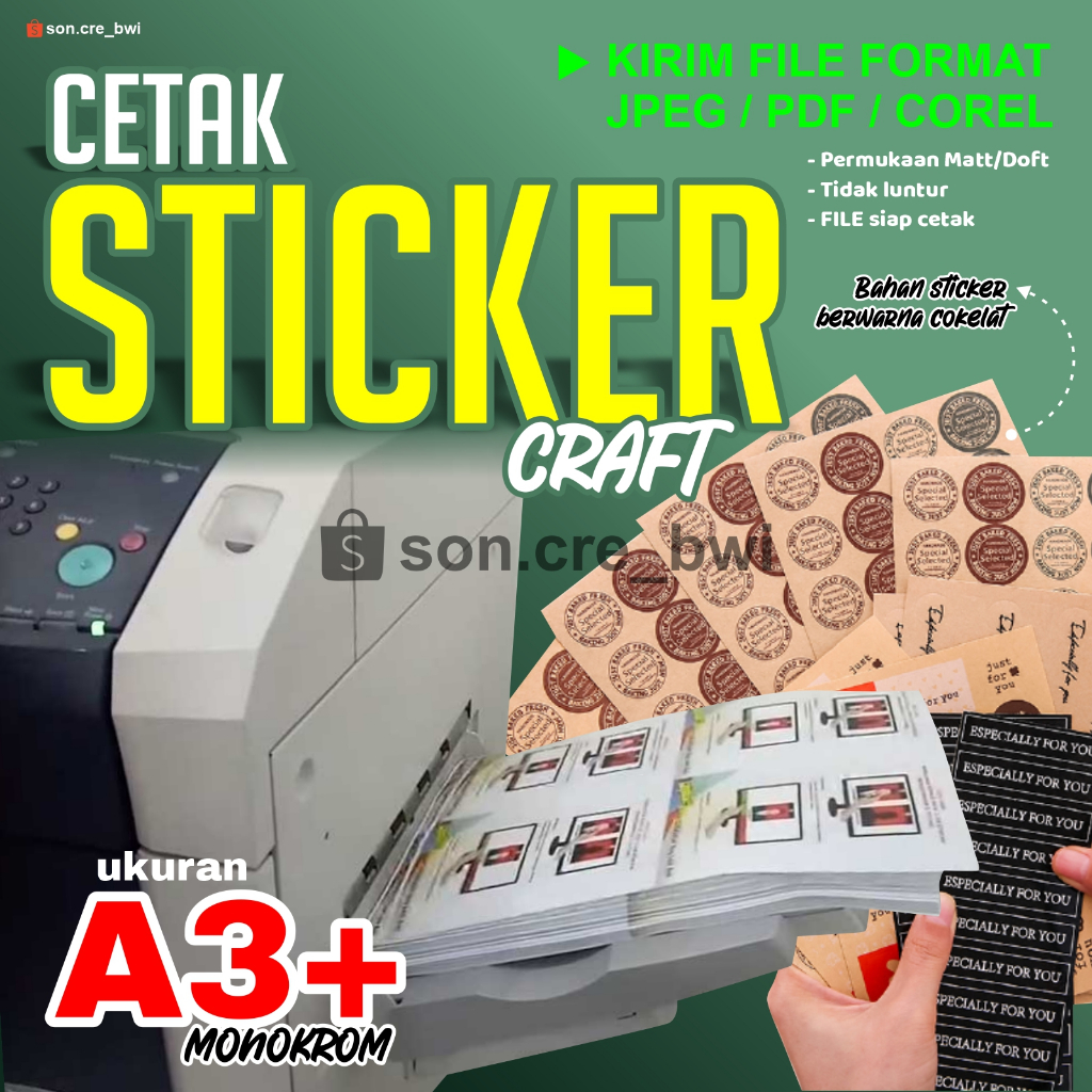 A3+ Craft Sticker, label sticker, thank you sticker | Shopee Philippines