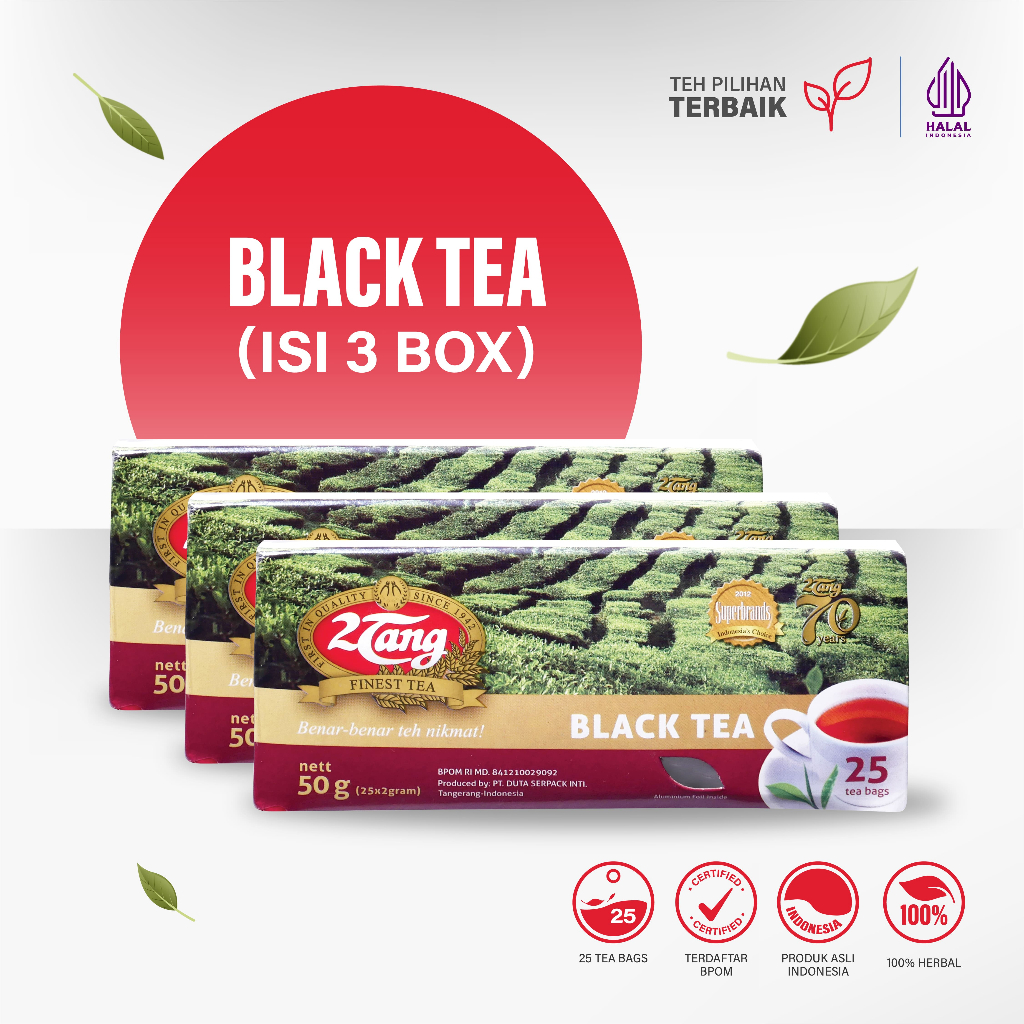 2Tang Black Tea Tea Bags[3 boxes @25 bags/ 2gr] | Shopee Philippines