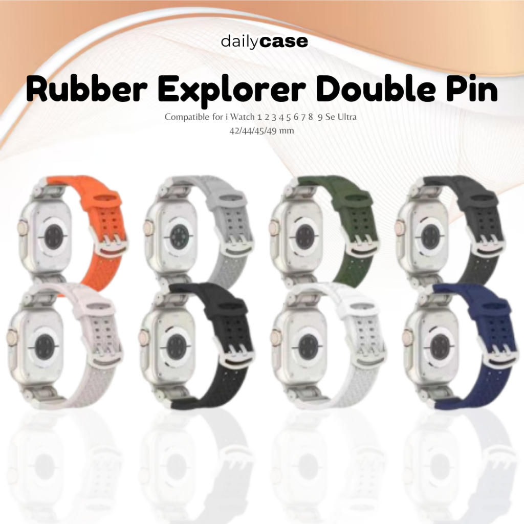 Rope ONLY!! Rubber Strap Explorer Double Pin Series i Wtch Ultra Ultra2 ...