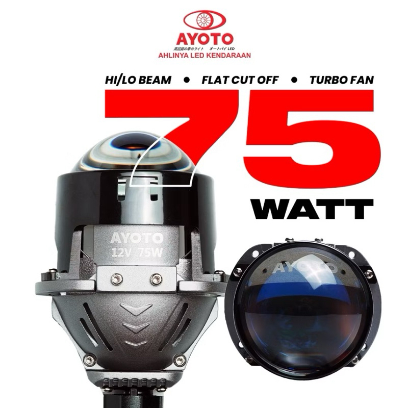 SUPER BRIGHT PROJECTOR BILED AYOTO BLUE LENS 2.5 INCH 75WATT HI-LO FLAT ...