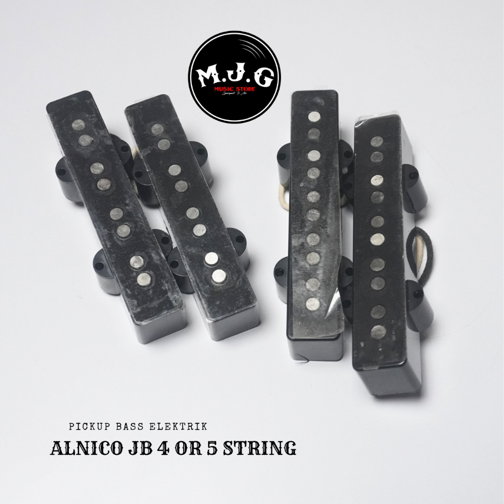 Set 2 Pickup Per Basso Jazz JB - Ponte E Manico - Ceramica Neri - Passivi 6.5-7KΩ