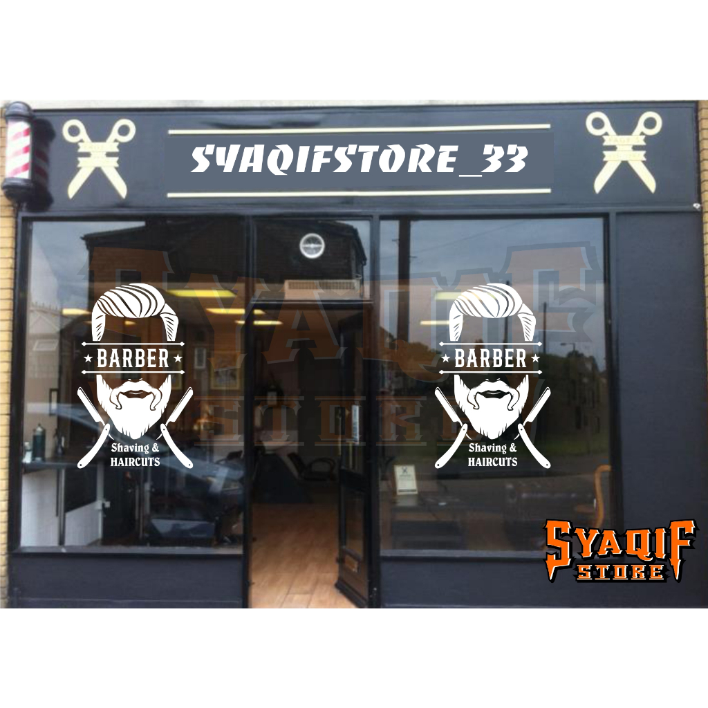 Barbershop Barber Wall Glass CUTTING Sticker | Shopee Philippines