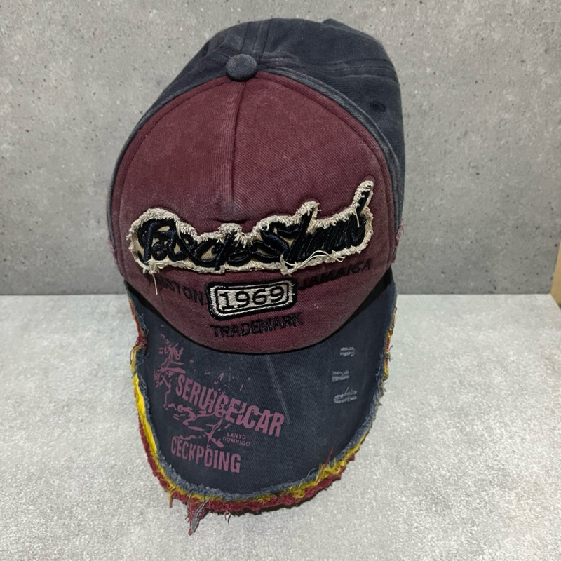 Men's ripped fashion baseball cap roackshark jamaica 1969 | Shopee ...