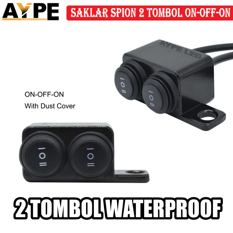 TOMBOL Waterproof 2 BUTTON ON OFF ON MIRROR MOTORCYCLE LIGHT SWITCH ...