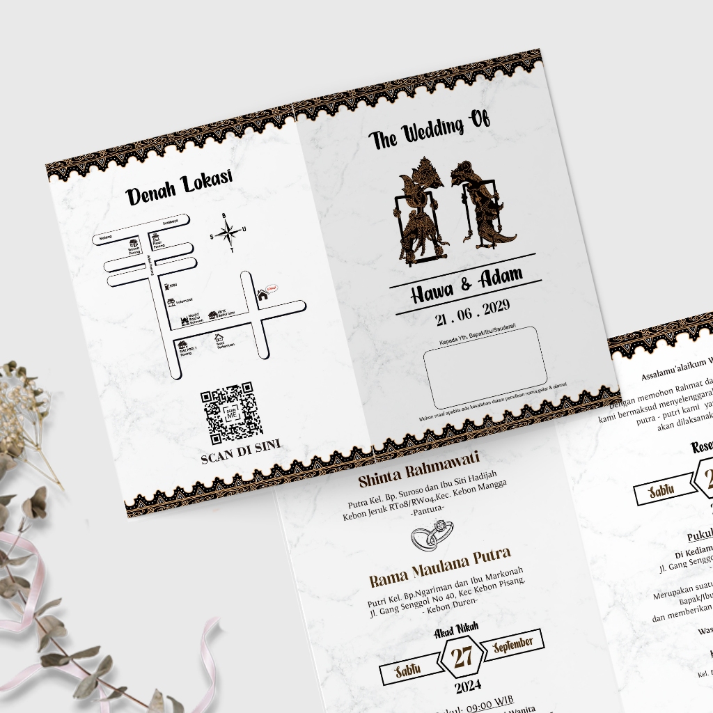 2 Fold Wedding Invitation BC 150gsm / Luxurious / Ngunduh Mantu ...