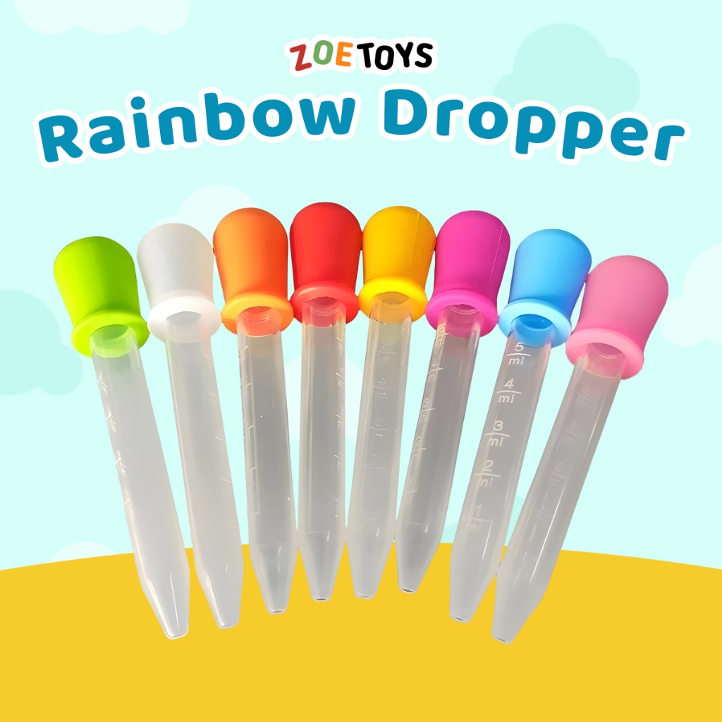 Zoetoys Rainbow Dropper | Plastic Dropper Pipette for Baby Medicine ...