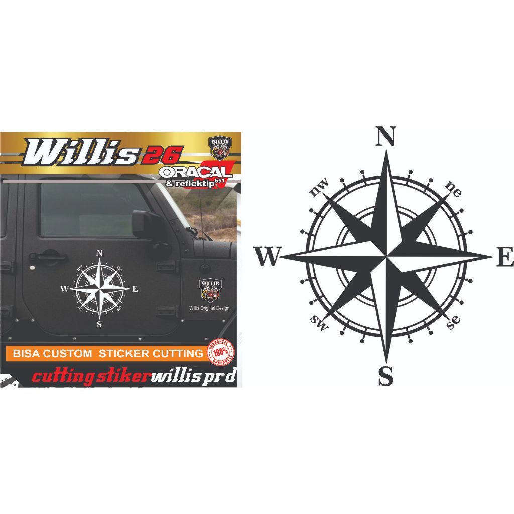 COMPASS STICKERS FOR CAR LIGHTS UP CAR STICKERS | Shopee Philippines