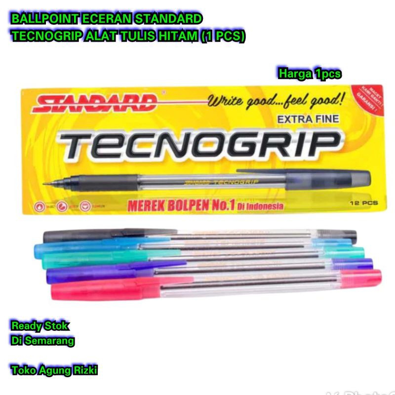 HITAM RETAIL BALLPOINT STANDARD TECNOGRIP PEN INK PEN STATIONERY BLACK ...