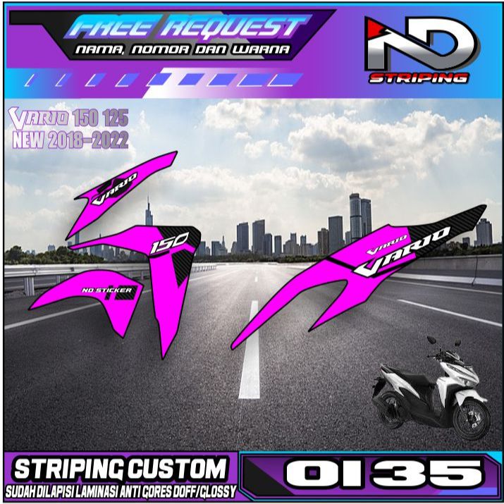 0135 Striping Sticker Variation Vario 125/150 New 2018-2022 Premium ...