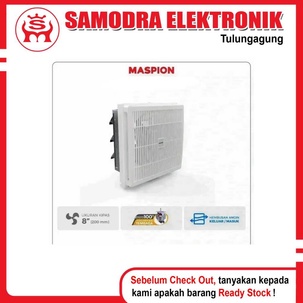 MASPION MV Exhaust Fan - 200 NEX | 8 Inch Wall Ventilation Fan | Shopee ...