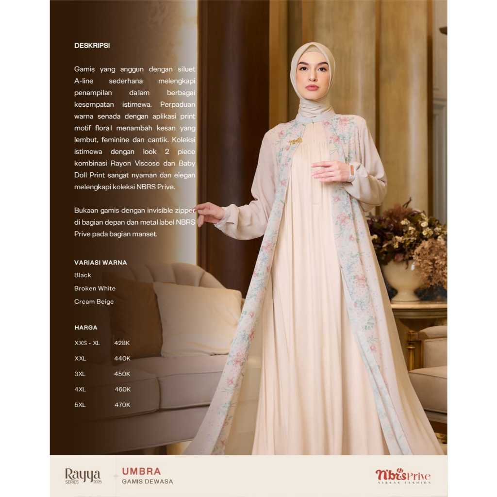 Umbra Gamis with Floral Motifs and Front Layer Variations with Cuff ...